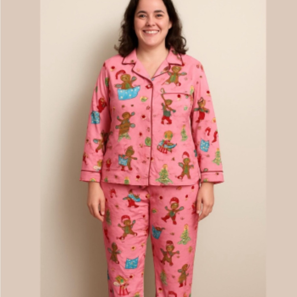 Nick & Nora sock monkey flannel Pajama Set